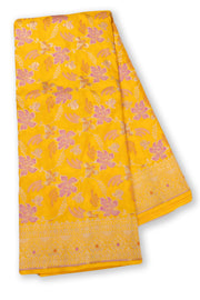 Yellow Handloom Banarasi Katan Silk Saree 10074263