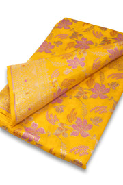 Yellow Handloom Banarasi Katan Silk Saree 10074263