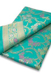 Blue Handloom Banarasi Meenakari Katan Silk Saree 10074265