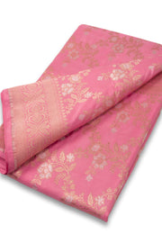 Pink Handloom Banarasi Katan Silk Saree 10074266