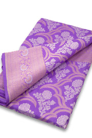 Lavender Handloom Banarasi Katan Silk Saree 10074267