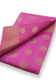Pink Handloom Banarasi Muga Silk Saree 10074270