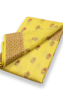Yellow Handloom Banarasi Muga Silk Saree 10074271