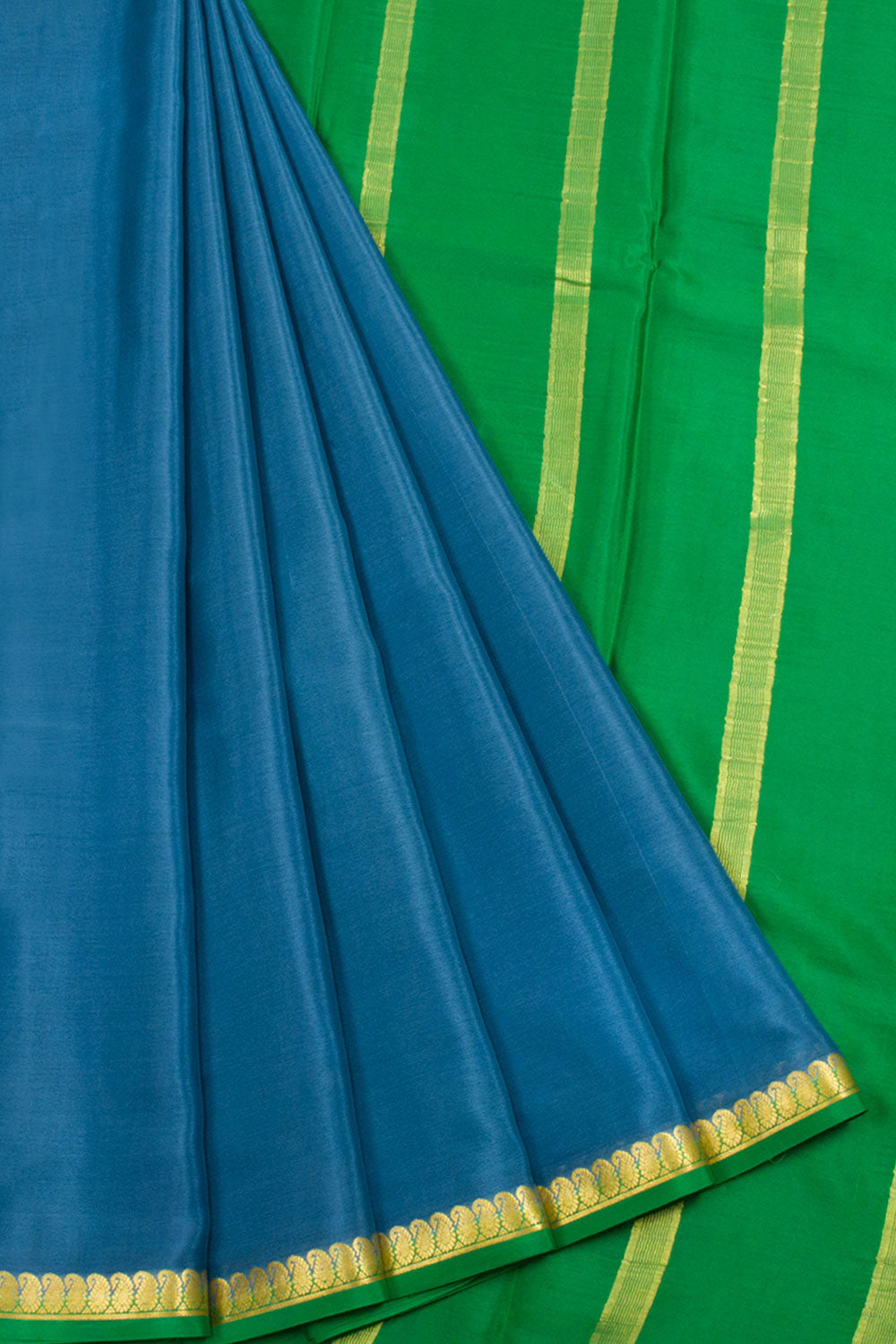 Cerulean Blue Mysore Crepe Silk Saree 10062314