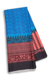Blue Printed Semi Tussar Silk Saree 10074898