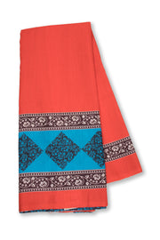 Red Printed Semi Tussar Silk Saree 10074900