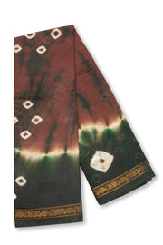 Brown Handcrafted Sungudi Cotton Saree 10074931