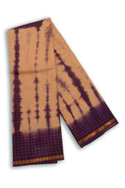 Brown Handcrafted Sungudi Cotton Saree 10074933