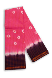  Pink Handcrafted Sungudi Cotton Saree 10074934