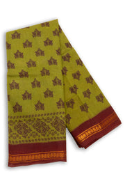 Green Handcrafted Sungudi Cotton Saree 10074937