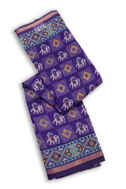 Purple Patola Printed Silk Cotton Saree 10074940