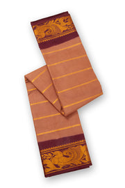 Brown Handcrafted Sungudi Cotton Saree 10077095