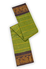Green Handcrafted Sungudi Cotton Saree 10077096