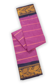 Purple Handcrafted Sungudi Cotton Saree 10077097