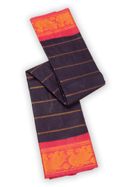 Blue Handcrafted Sungudi Cotton Saree 10077098
