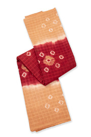 Red Handcrafted Sungudi Cotton Saree 10077102