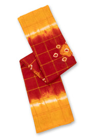 Red Handcrafted Sungudi Cotton Saree 10077108