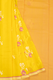 Yellow Handloom Chanderi Silk Cotton Saree