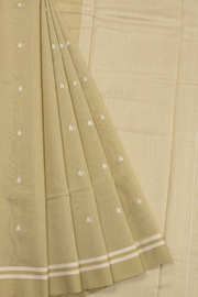 Olive Green Handloom Chanderi Saree 10071029