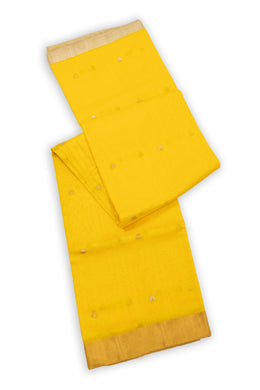 Yellow Chanderi Silk Cotton Saree 10075375