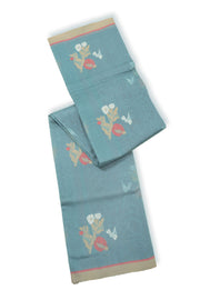Blue Chanderi Silk Cotton Saree 10075381