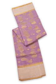 Lavender Chanderi Jaal Design Silk Saree 10075387
