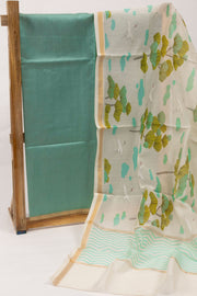 Green Chanderi Silk Cotton 2 Piece Salwar Suit Material 10075391