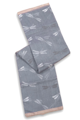 Grey Chanderi Printed Silk Cotton Saree 10075929