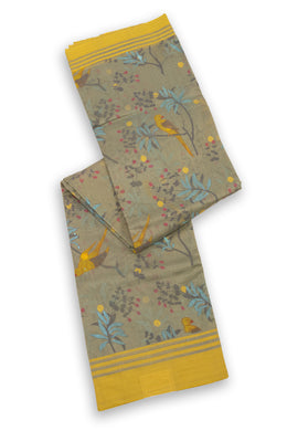 Green Chanderi Printed Silk Cotton Saree 10075932