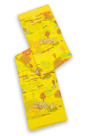 Yellow Chanderi Printed Silk Cotton Saree 10075935