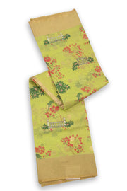 Green Chanderi Printed Silk Cotton Saree 10075936