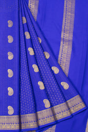 Blue Mysore Crepe Silk Saree - Avishya