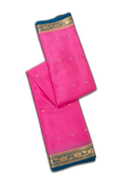 Pink Mysore Crepe Silk Saree With Floral Border 10076666