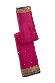 Raspberry Pink Mysore Crepe Silk Saree With Zari Border 10076667