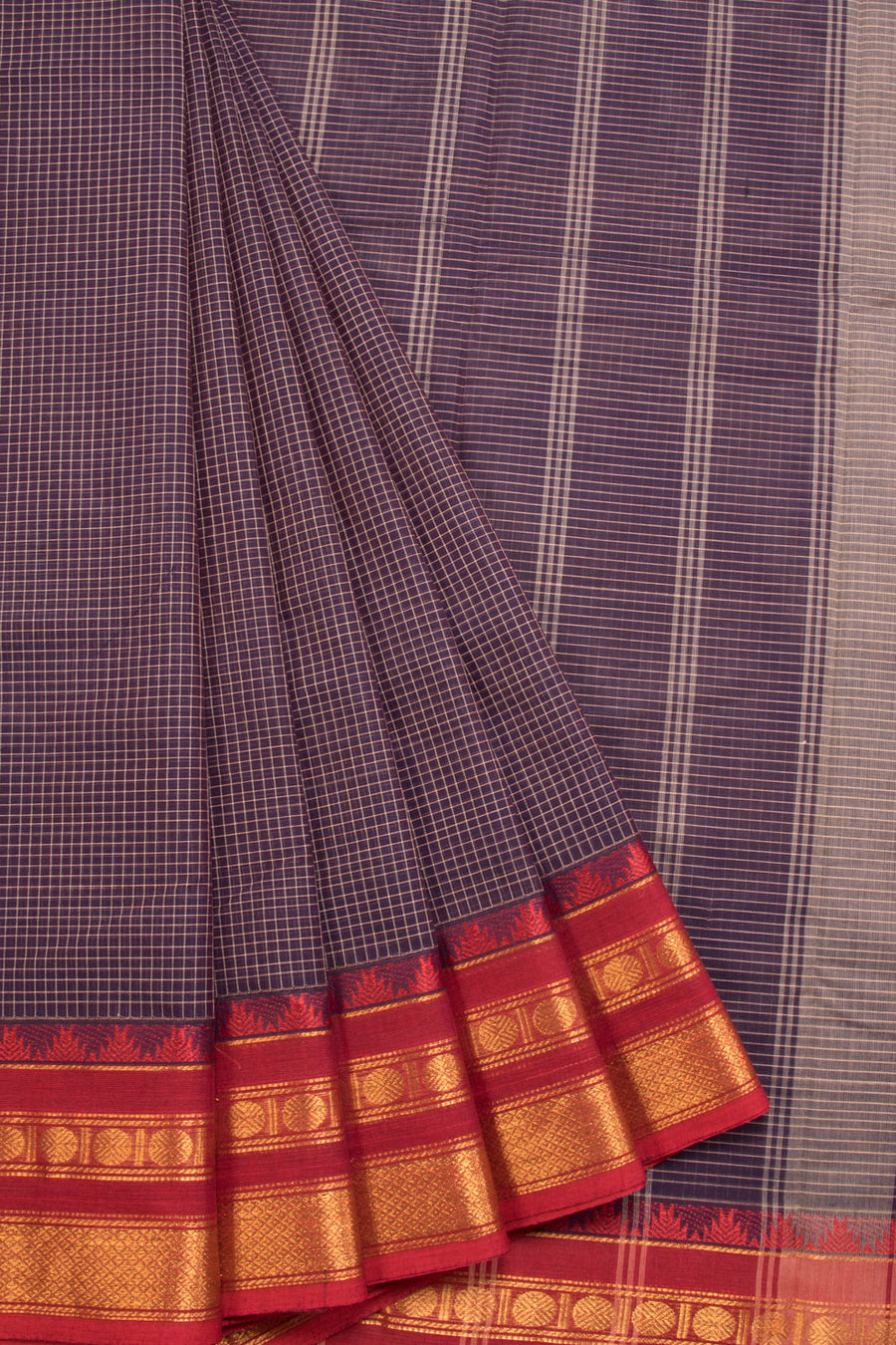 Blue Handloom Chettinad Cotton Saree 10070039 - Avishya