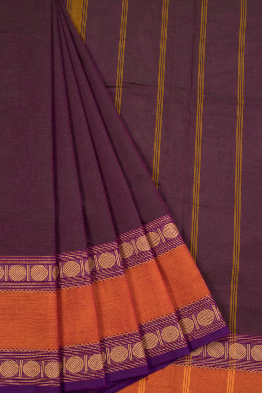 Green Shot Purple Handloom Chettinad Cotton Saree 10070060 - Avishya
