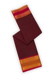 Maroon Handloom Chettinad Cotton Saree 10072410