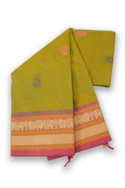 Green Handloom Chettinad Cotton Saree 10075068