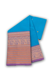 Blue Handloom Chettinad Cotton Saree 10075071