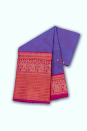 Purple Handloom Chettinad Cotton Saree 10075073