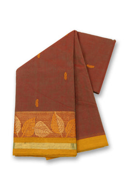 Maroon Handloom Chettinad Cotton Saree 10075075