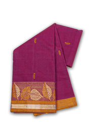 Maroon Handloom Chettinad Cotton Saree 10075076