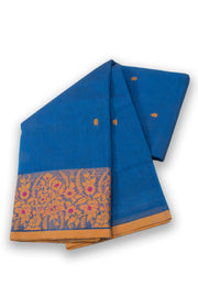 Blue Handloom Chettinad Cotton Saree 10075084