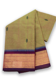 Green Handloom Chettinad Cotton Saree 10075089