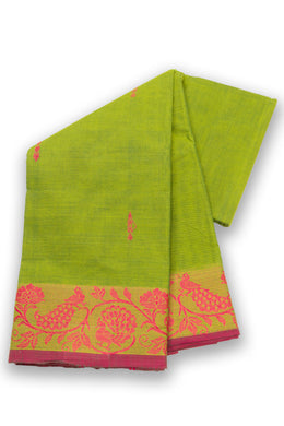 Green Handloom Chettinad Cotton Saree 10075090