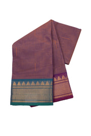 Brown Handloom Chettinad Cotton Saree 10075092