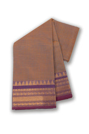 Brown Handloom Chettinad Cotton Saree Without Blouse 10075096