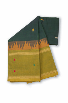 Green Handloom Chettinad Cotton Saree 10075108