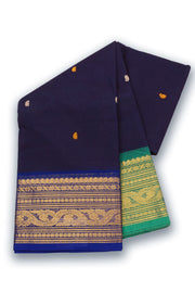 Blue Handloom Chettinad Cotton Saree 10075109