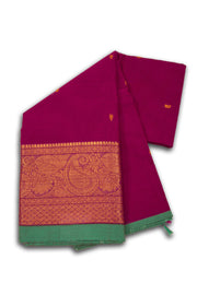 Magenta Handloom Chettinad Cotton Saree 10075110